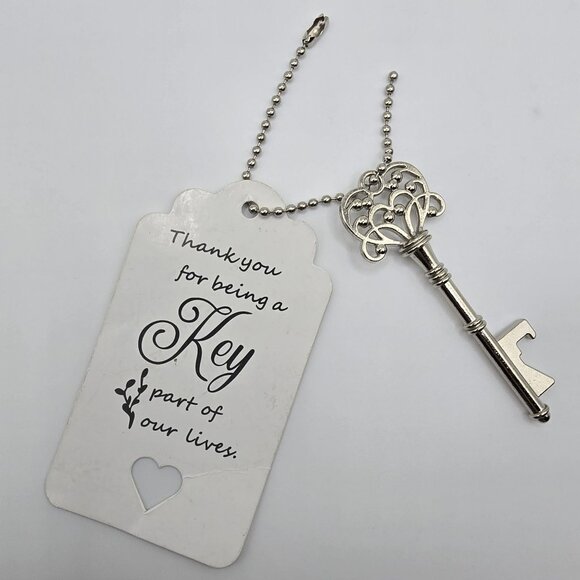 Thank You Gift Master Skeleton Key SilverTone Filigree Retro Style Bottle Opener - Picture 3 of 6
